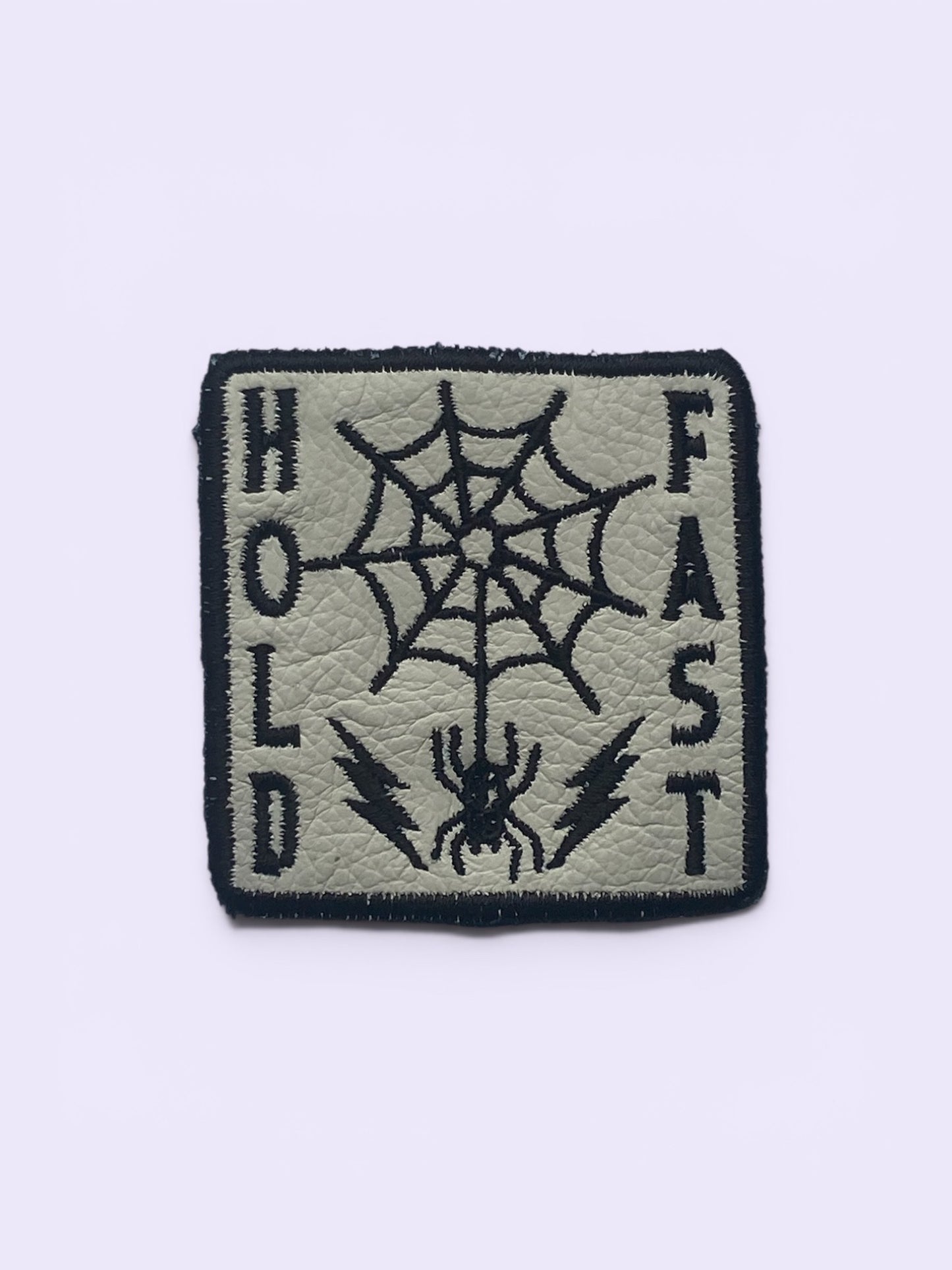 Hold Fast — Leather Patch (White)