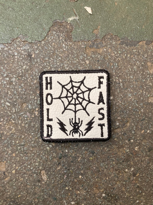 Hold Fast — Leather Patch (White)